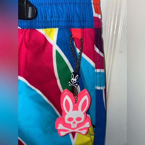 SOLD‼️NWT MENS PSYCHO BUNNY DARWIN SWIM SHORTS (SEAPORT BLUE)- SIZE LARGE - Picture 4 of 15